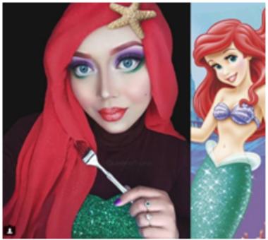 NIESAMOWITE! Kobieta tylko za pomocą makijażu i hidżabów zamienia się w bohaterki Disney’a. Efekt zwala z nóg