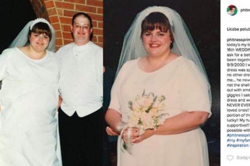 Przymierzyła suknię ślubną po 16 latach