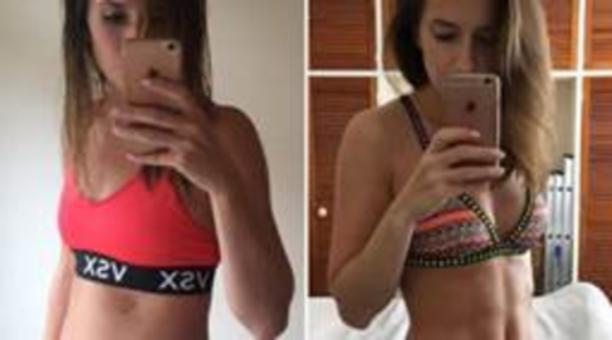 Zdjęcia brzucha tej blogerki fitness zostały zrobione w odstępie kilku dni.